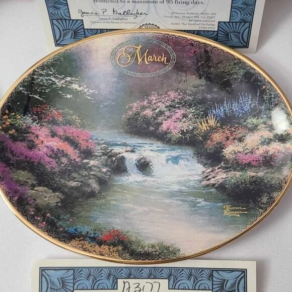 The Bradford Exchange Boxed Set Of 12 Ceramic Thomas Kinkade Decorative Plates - Picture 4 of 9